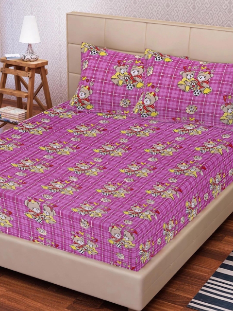Tistabene Magenta & Brown Conversational 180 TC Cotton 1 King Bedsheet with 2 Pillow Covers
Tistabene Magenta & Brown Conversational 180 TC Cotton 1 King Bedsheet with 2 Pillow Covers