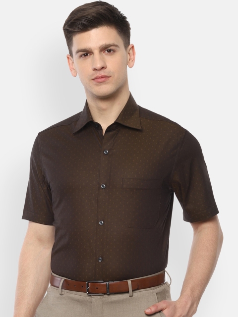 Louis Philippe Men Olive Brown Regular Fit Self Design Cotton Formal Shirt
Louis Philippe Men Olive Brown Regular Fit Self Design Cotton Formal Shirt