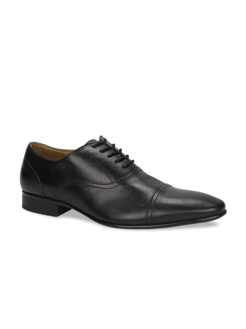 ALDO Men Black Solid Leather Formal Oxfords