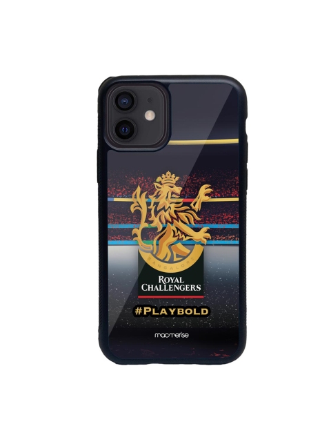 macmerise Black & Mustard Yellow RCB Stadium Logo Printed iPhone 12 Mini Back Case