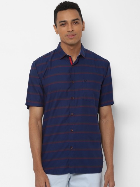 Allen Solly Men Navy Blue Slim Fit Striped Casual Shirt
