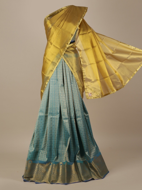 Pothys Turquoise Blue & Gold-Coloured Woven Design Unstitch Lehenga & Blouse with Dupatta
Pothys Turquoise Blue & Gold-Coloured Woven Design Unstitch Lehenga & Blouse with Dupatta