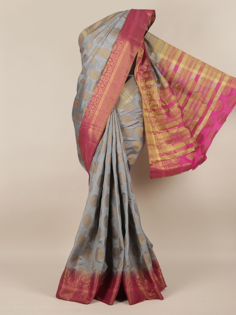 Pothys Grey Woven Design Jute Silk Saree