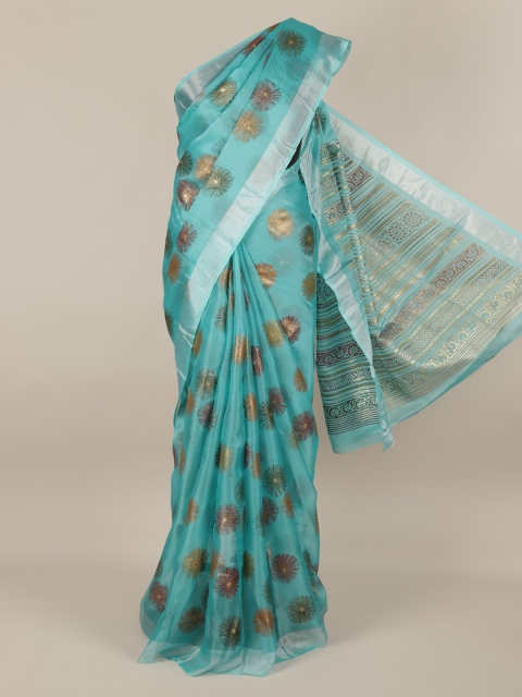 Pothys Blue Woven Design Tissue Saree