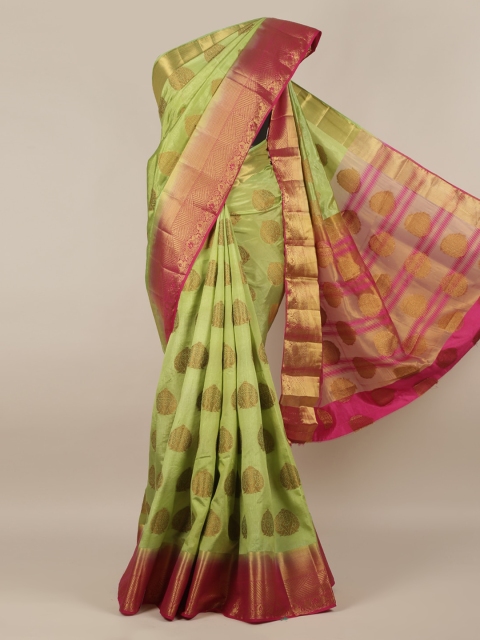 Pothys Green & Gold Woven Design Jute Silk Saree