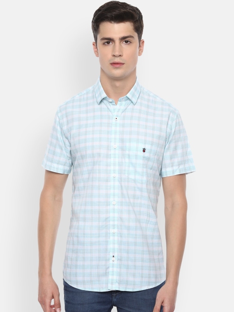 Louis Philippe Sport Men Blue Slim Fit Checked Casual Shirt