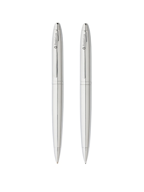 Cross Set Of 2 Silver-Toned Lexington Chrome B/P & PCL Ball Pen With Gift Box