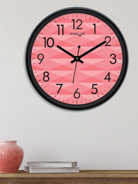 RANDOM Pink Round Printed Analogue Wall Clock