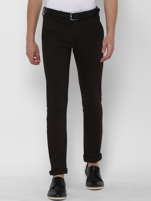 Allen Solly Men Black Regular Fit Solid Regular Trousers
