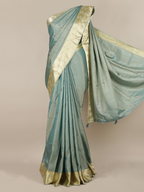 Pothys Green Embellished Jute Silk Saree