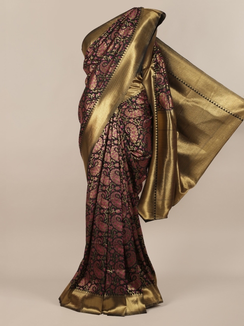 Pothys Black Pure Silk Woven Design Banarasi Saree