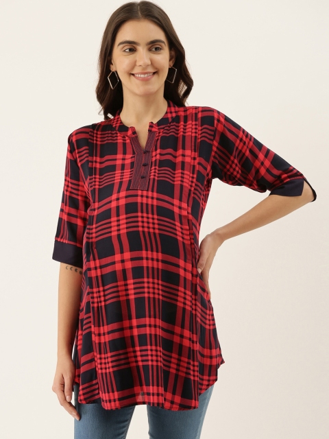 GOLDSTROMS Maternity Black & Red Checked Tunic