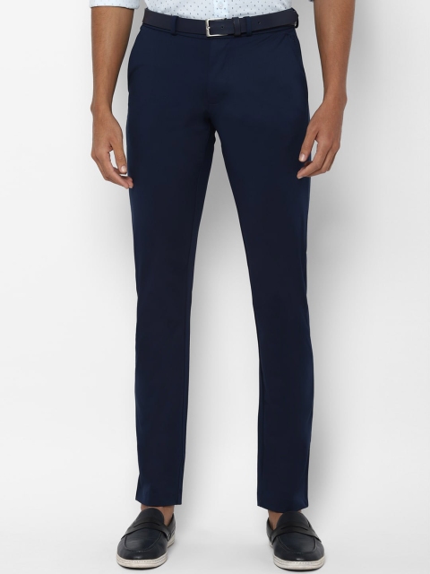 Allen Solly Men Navy Blue Slim Fit Solid Regular Trousers