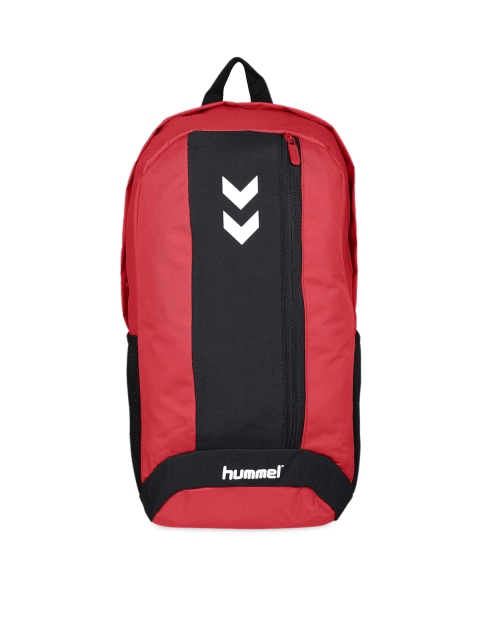 hummel Unisex Black & Coral Colourblocked Backpacks
