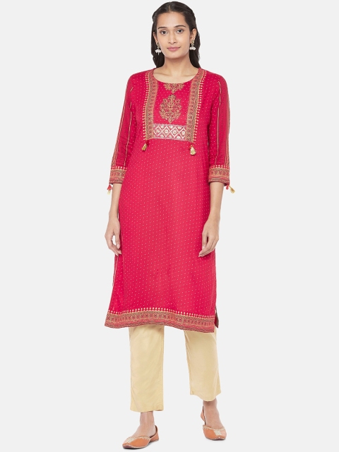 Ethnicity Women Maroon Ethnic Motifs Yoke Design Keyhole Neck Flared Sleeves Thread Work Kurta
Ethnicity Women Maroon Ethnic Motifs Yoke Design Keyhole Neck Flared Sleeves Thread Work Kurta
