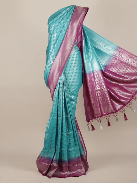 Pothys Blue Woven Design Jute Silk Saree