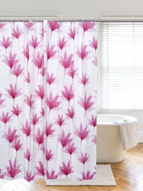 Clasiko White & Pink Floral Printed PVC Plastic Bath Shower Bathroom Curtain With Hooks
Clasiko White & Pink Floral Printed PVC Plastic Bath Shower Bathroom Curtain With Hooks
