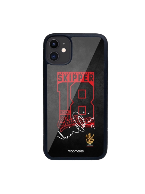 macmerise Black & Red Autograph Virat Glass iPhone 11 Phone Case