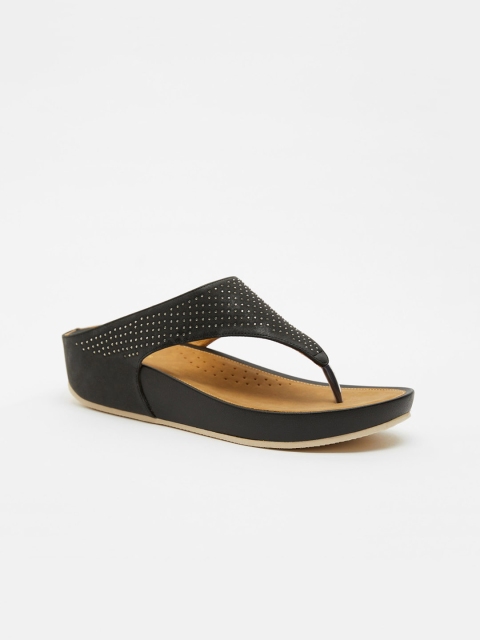 shoexpress Women Black Solid Sandals