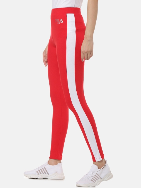 FILA Women Red Solid LENA Tights