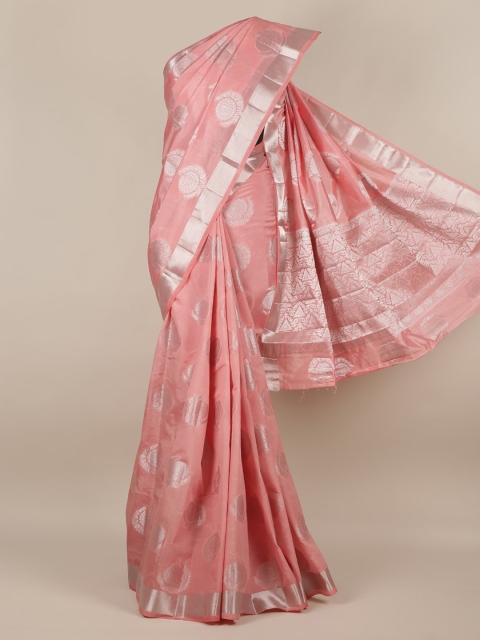 Pothys Pink Woven Design Jute Silk Saree
