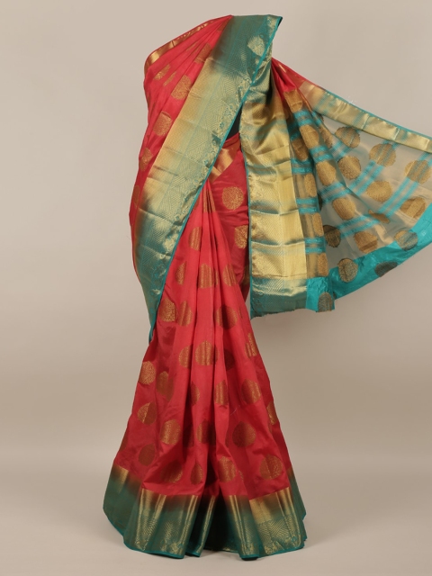 Pothys Red & Gold Jute Silk Woven Design Saree