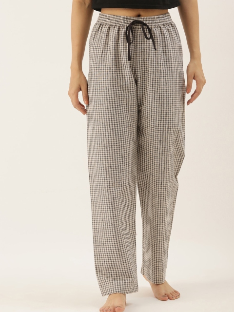 Bannos Swagger Women Grey & Black Checked Lounge Pants