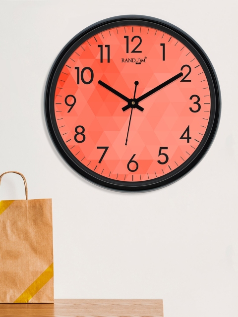 RANDOM Orange Round Printed Analogue Wall Clock