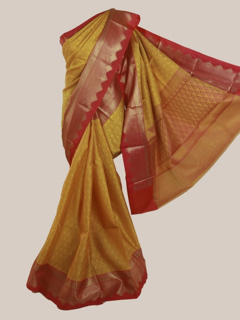 Pothys Mustard Printed Art Silk Saree