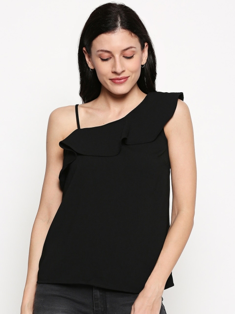 People Women Black Solid Regular Top