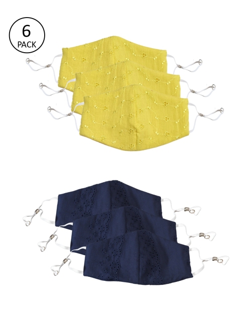 Bellofox Unisex Pack Of 6 Self Design 3-Ply Reusable Protective Outdoor Masks, Yellow
Bellofox Unisex Pack Of 6 Self Design 3-Ply Reusable Protective Outdoor Masks, Yellow