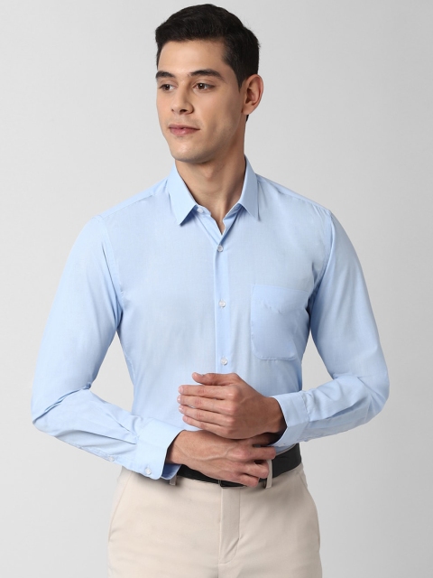 Peter England Men Blue Regular Fit Solid Casual Shirt