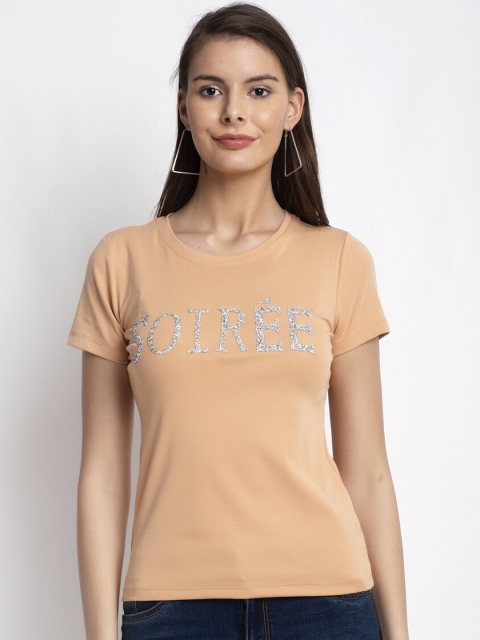 Global Republic Women Beige Embellished Regular Top