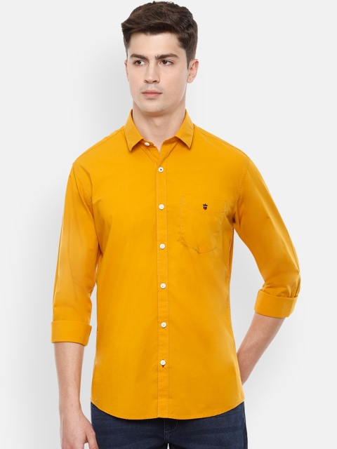 Louis Philippe Sport Men Yellow Solid Casual Shirt