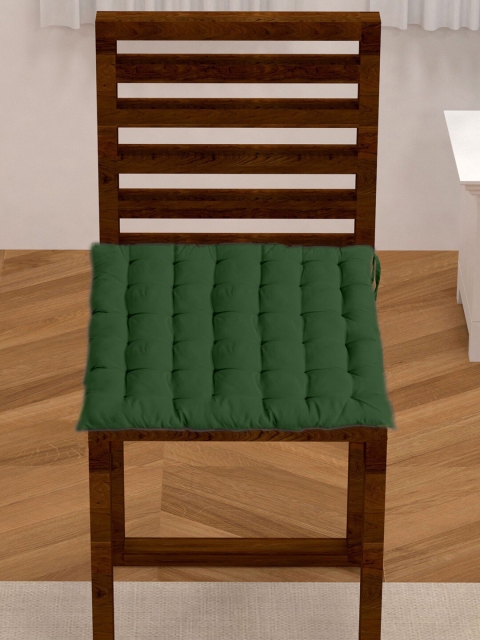 Lushomes Green Solid Comfy Chair Pad