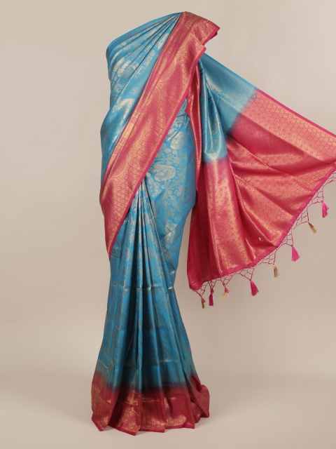 Pothys Blue Woven Design Jute Silk Saree