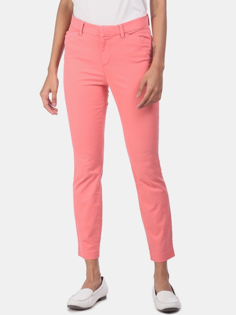 GAP Women Pink Slim Fit Solid Chinos