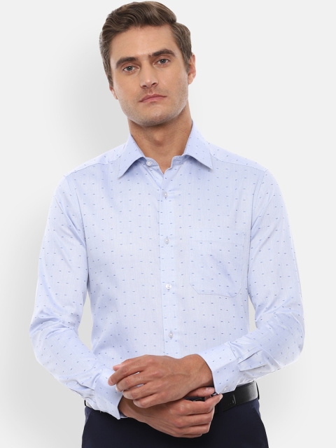 Louis Philippe Men Blue Printed Casual Shirt