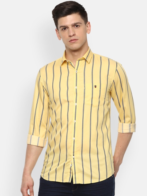 Louis Philippe Sport Men Yellow Striped Casual Shirt