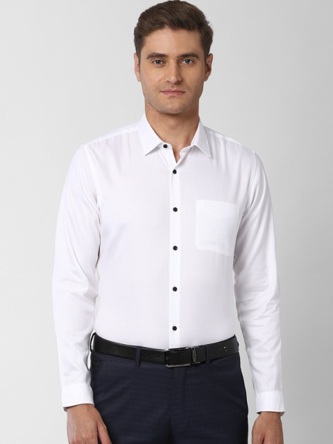 Peter England Men White Self Design Casual Shirt