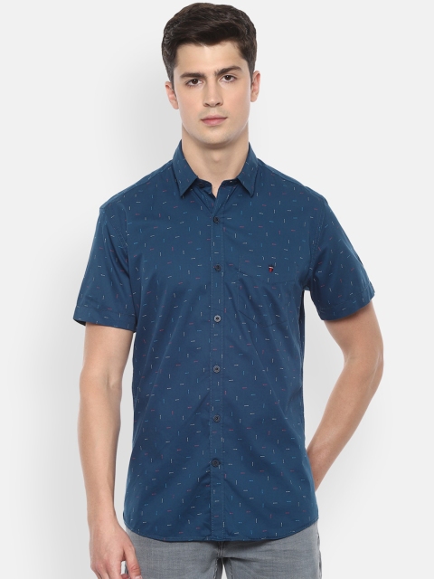 Louis Philippe Sport Men Navy Blue Printed Casual Shirt