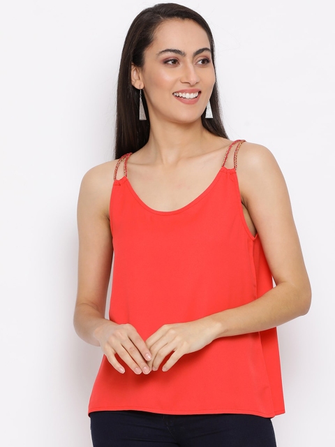 ALL WAYS YOU Red Georgette Regular Top