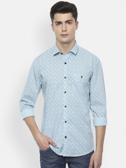 Louis Philippe Sport Men Blue Slim Fit Printed Casual Shirt