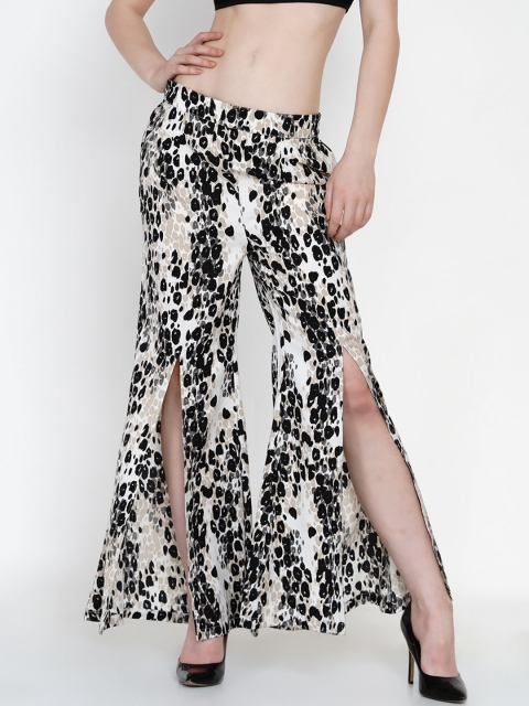Texco Women Cream-Coloured & Black Loose Fit Printed Front Slit Bootcut Trousers
Texco Women Cream-Coloured & Black Loose Fit Printed Front Slit Bootcut Trousers