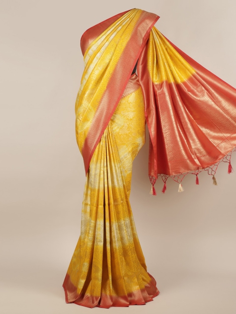 Pothys Yellow Woven Design Jute Silk Saree