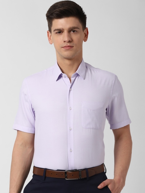 Peter England Men Purple Solid Casual Shirt