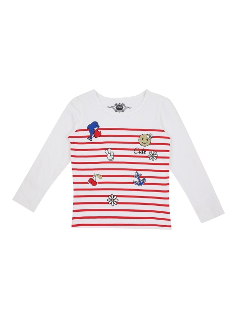 CHALK by Pantaloons Girls White Red Striped Round Neck Cotton Pure Cotton T-shirt
CHALK by Pantaloons Girls White Red Striped Round Neck Cotton Pure Cotton T-shirt