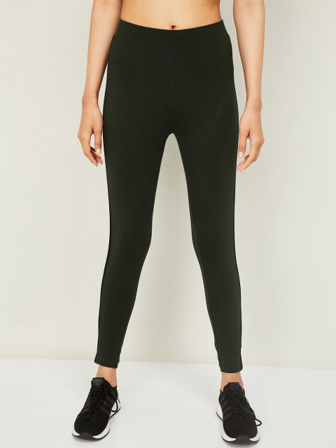 Kappa Women Green Solid Tights