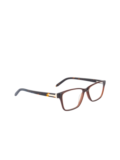 Ted Smith Unisex Brown & Black Abstract Full Rim Wayfarer Frames