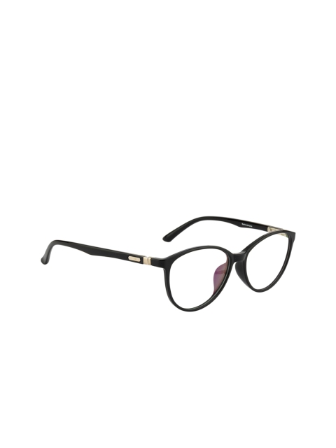 Ted Smith Women Black & Gold-Toned Solid Full Rim Cateye Frames TSJ-88002_C1